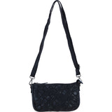 Ashwood Leather Woven Design Compact Crossbody X Clutch Bag in Black W-22