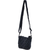 Ashwood Leather Woven Design Compact Crossbody X Clutch Bag in Black W-22