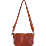 Ashwood Leather Woven Design Compact Crossbody X Clutch Bag in Tan: W-22