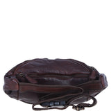 Ashwood Leather Woven Design Waist Bag with Multiple Zip Pockets in Brandy: W-21