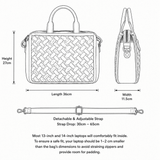 Ashwood Leather Woven Design Laptop Bag with Organiser Compartments in Green: W-27