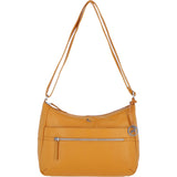 Leather Shoulder Bag with Zip & Magnetic Pocket Yellow: Meath