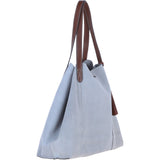 Brampton London Real Suede Leather Shopper Bag with Leather Tassel Charm In Lt Taupe: 64442
