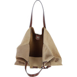 Brampton London Real Suede Leather Shopper Bag with Leather Tassel Charm In Camel: 64442
