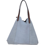Brampton London Real Suede Leather Shopper Bag with Leather Tassel Charm In DK Taupe: 64442