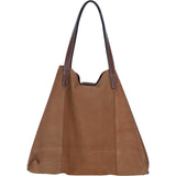 Brampton London Real Suede Leather Shopper Bag with Leather Tassel Charm In Sand: 64442