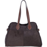 Brampton London Real Leather Suede Shoulder Bag with Tassel Charm in Choco: 65122