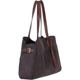 Brampton London Real Leather Suede Shoulder Bag with Tassel Charm in Choco: 65122