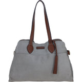 Brampton London Real Leather Suede Shoulder Bag with Tassel Charm in DK Taupe: 65122