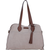 Brampton London Real Leather Suede Shoulder Bag with Tassel Charm in Natural: 65122