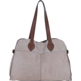 Brampton London Real Leather Suede Shoulder Bag with Tassel Charm in Natural: 65122