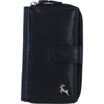 Ashwood Leather Women’s Leather Purse with Card Holders and Zip Compartment in Black: Ashley
