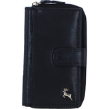 Ashwood Leather Women’s Leather Purse with Card Holders and Zip Compartment in Black: Ashley