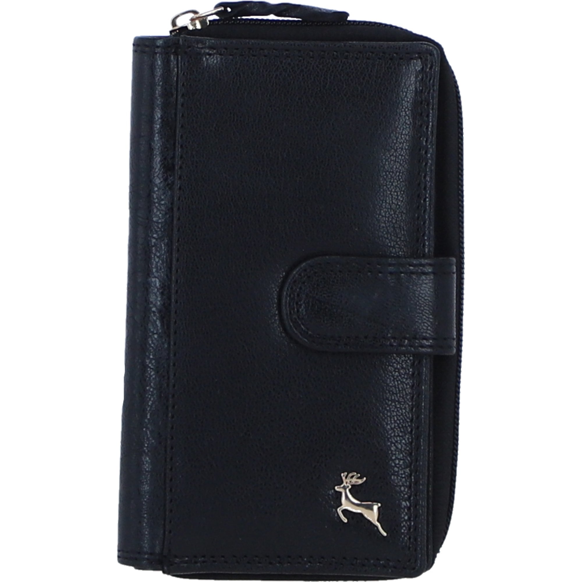 Ashwood Leather Women’s Leather Purse with Card Holders and Zip Compartment in Black: Ashley