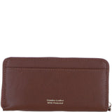 Large Leather Zip Around Note And Coin Purse Tan: Ash-12