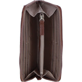Large Leather Zip Around Note And Coin Purse Tan: Ash-12
