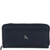 Large Leather Zip Around Note And Coin Purse Black: Ash-12