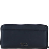 Large Leather Zip Around Note And Coin Purse Black: Ash-12