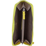 Large Leather Zip Around Note And Coin Purse Aurora: Ash-12