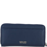 Large Leather Zip Around Note And Coin Purse Navy: Ash-12