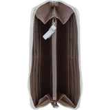 Large Leather Zip Around Note And Coin Purse Sand: Ash-17