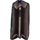 Large Leather Zip Around Note And Coin Purse Black: Ash-17