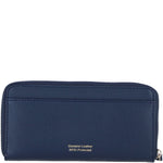 Large Leather Zip Around Note And Coin Purse Navy: Ash-17