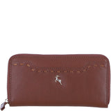 Large Leather Zip Around Note And Coin Purse Tan: Ash-17