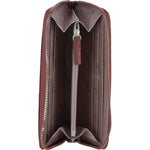 Large Leather Zip Around Note And Coin Purse Tan: Ash-17
