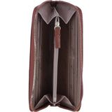 Large Leather Zip Around Note And Coin Purse Tan: Ash-17