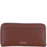 Large Leather Zip Around Note And Coin Purse Tan: Ash-17