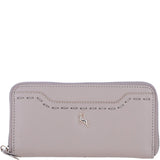Large Leather Zip Around Note And Coin Purse Mushroom: Ash-17