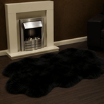 Ashwood Quad Australian Sheepskin Rug Black