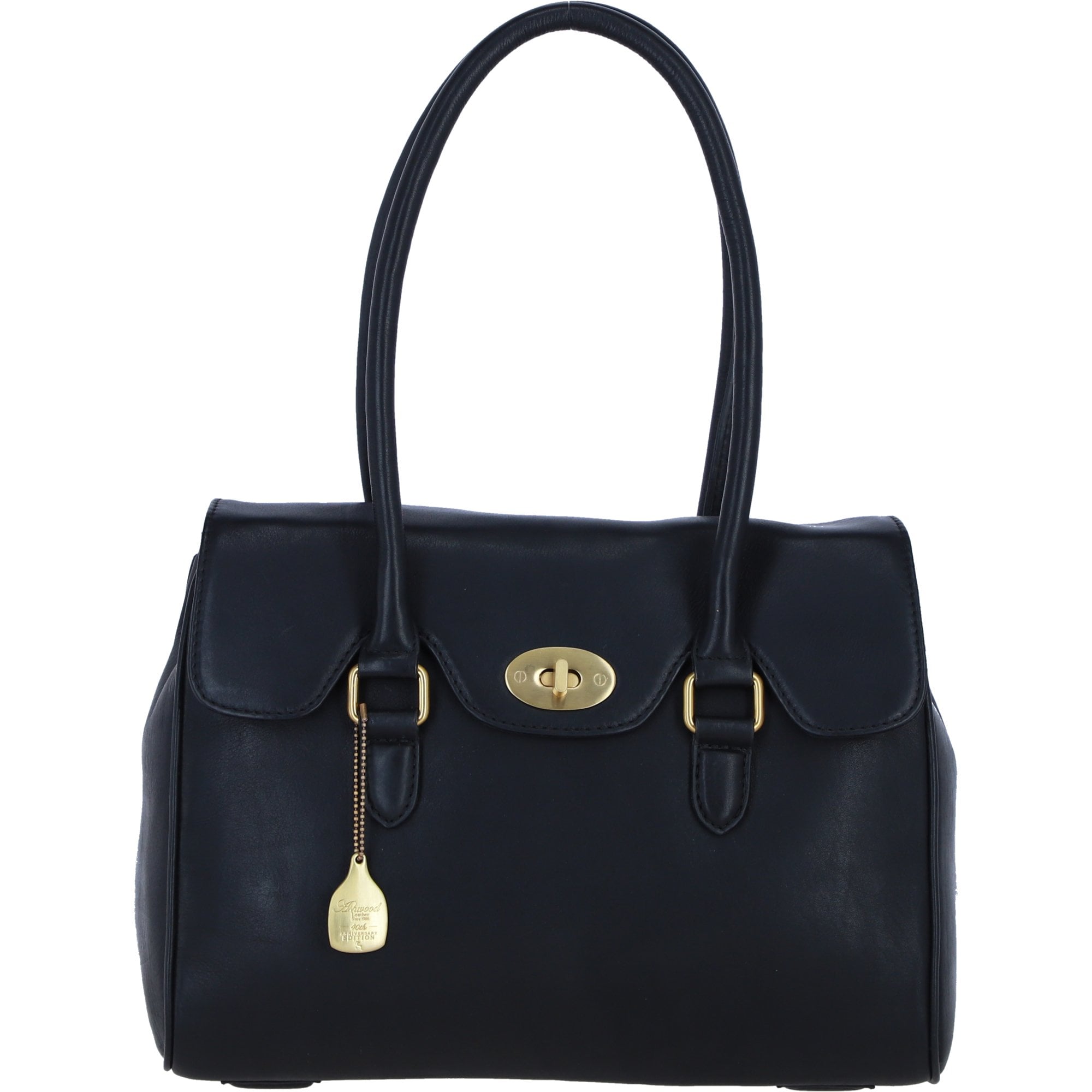 Exquisite Genuine Leather Large Shoulder Bag for Women in Black: L-39