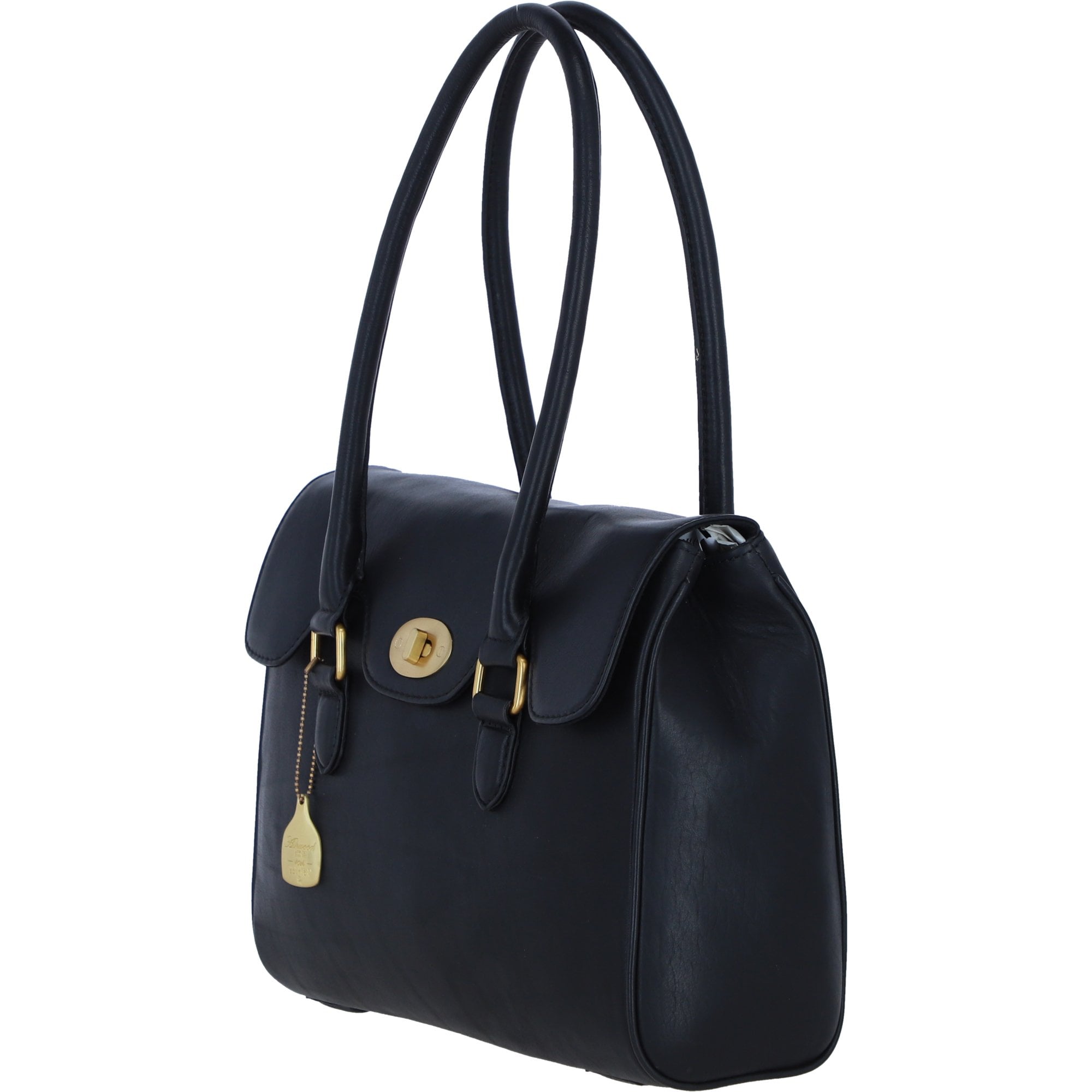 Exquisite Genuine Leather Large Shoulder Bag for Women in Black: L-39