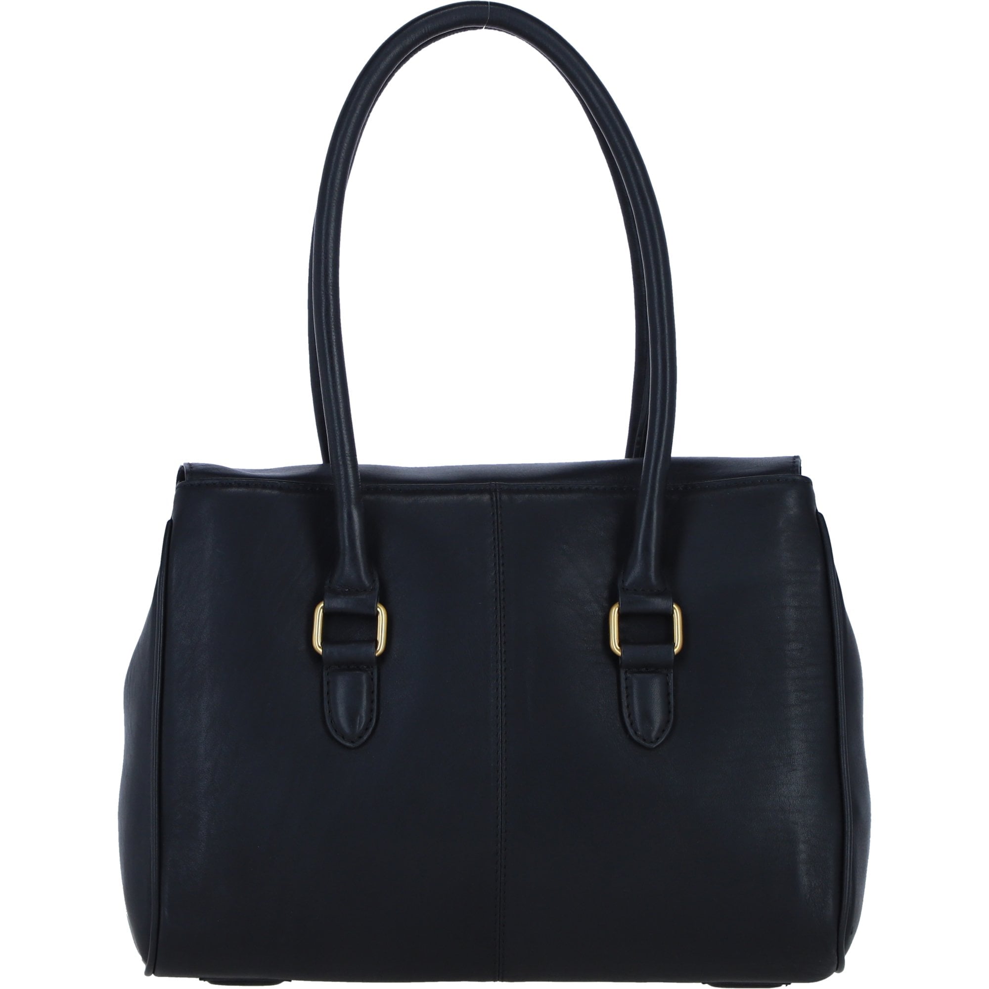 Exquisite Genuine Leather Large Shoulder Bag for Women in Black: L-39