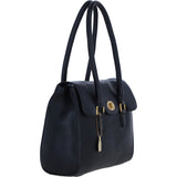 Exquisite Genuine Leather Large Shoulder Bag for Women in Black: L-39