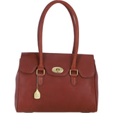 Exquisite Genuine Leather Large Shoulder Bag for Women in Tan: L-39