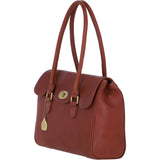 Exquisite Genuine Leather Large Shoulder Bag for Women in Tan: L-39