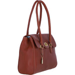 Exquisite Genuine Leather Large Shoulder Bag for Women in Tan: L-39
