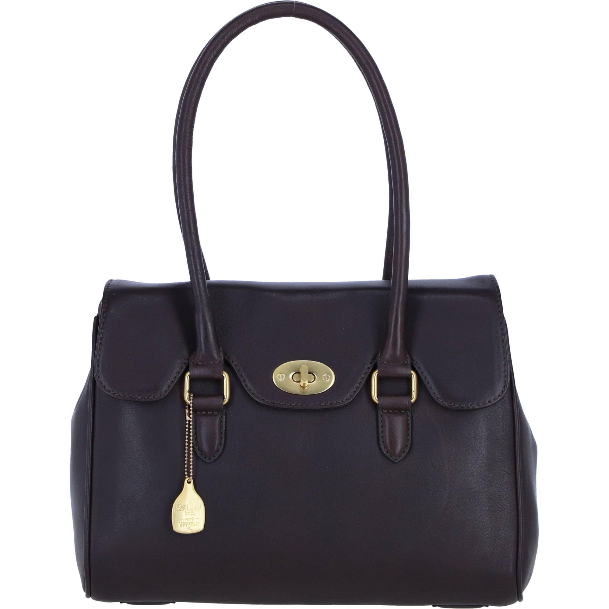 Exquisite Genuine Leather Large Shoulder Bag for Women in Brown: L-39
