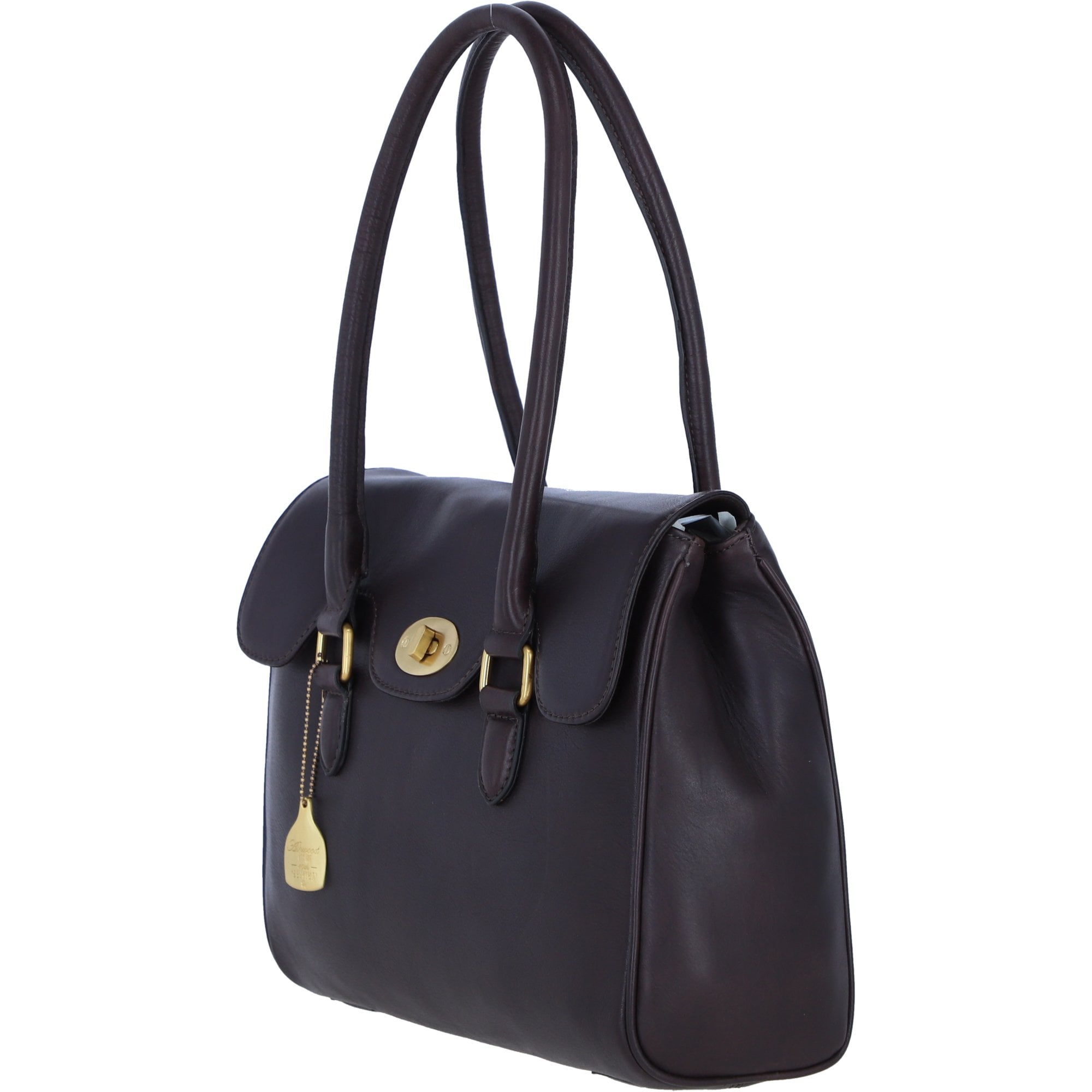 Exquisite Genuine Leather Large Shoulder Bag for Women in Brown: L-39