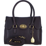 Exquisite Genuine Leather Medium Shoulder Bag for Women in Brown: L-38