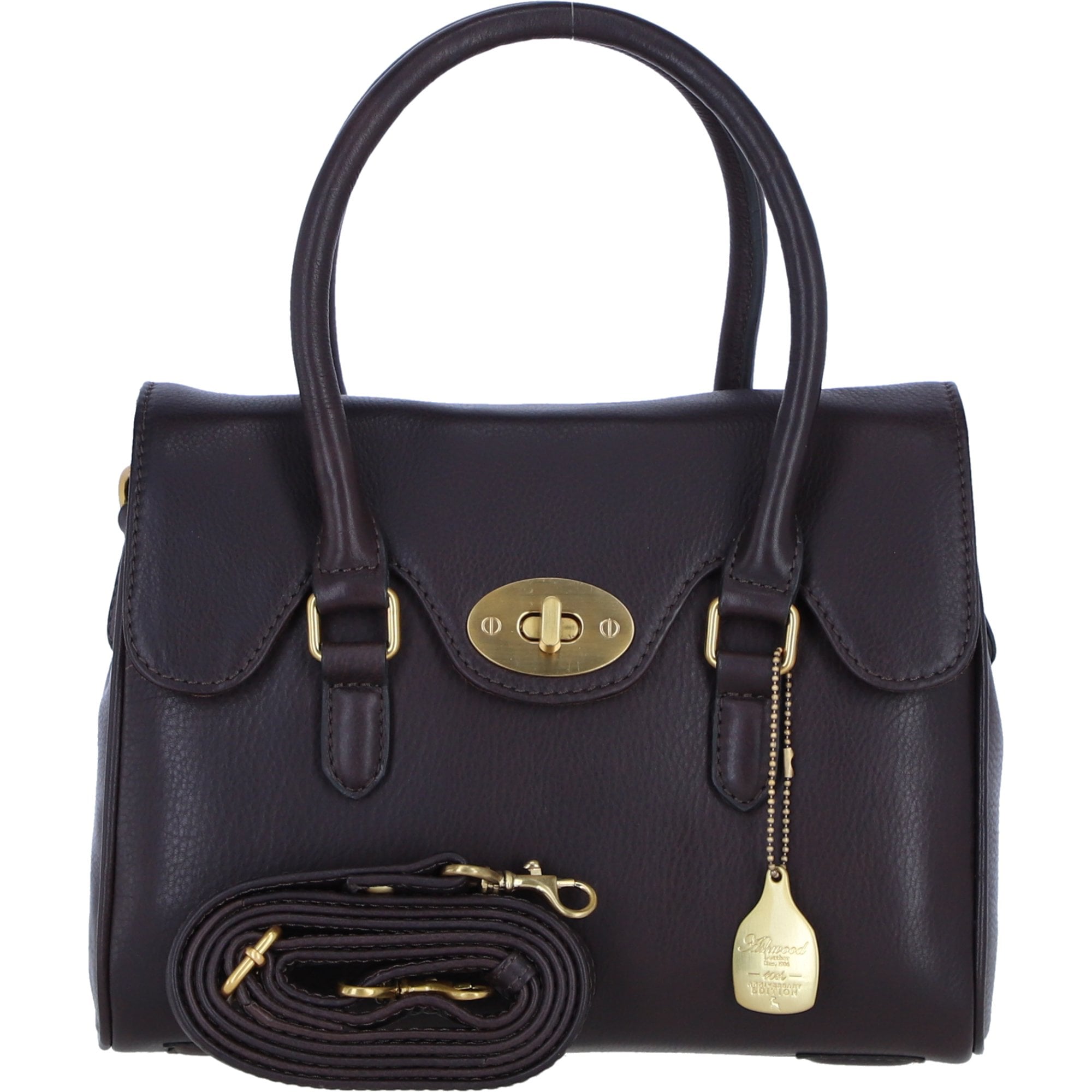 Exquisite Genuine Leather Medium Shoulder Bag for Women in Brown: L-38