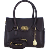 Exquisite Genuine Leather Medium Shoulder Bag for Women in Brown: L-38