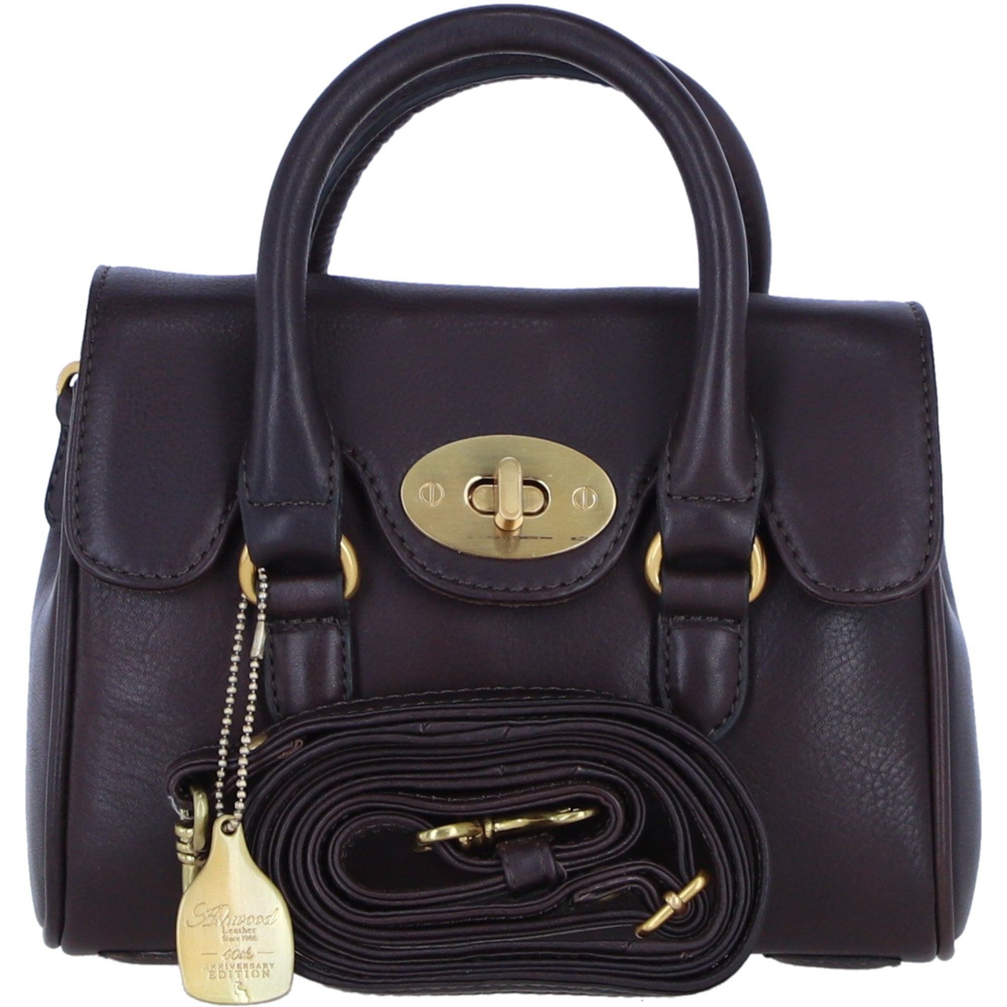 Exquisite Genuine Leather Small Shoulder X HandBag for Women in Brown: L-37