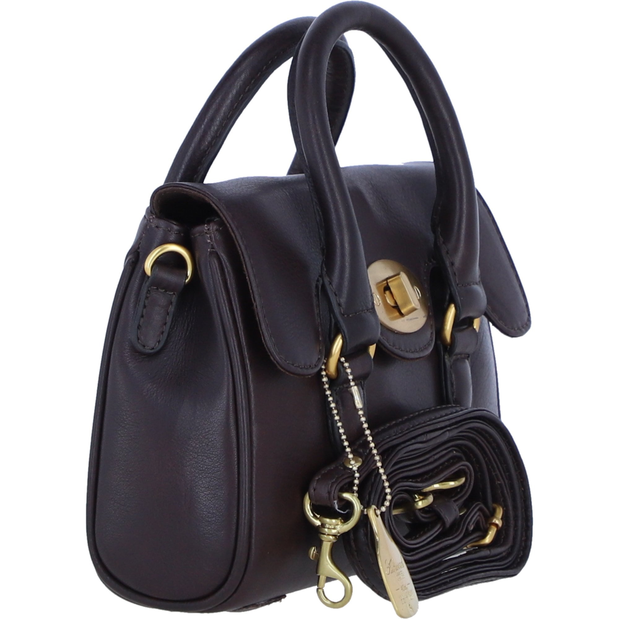 Exquisite Genuine Leather Small Shoulder X HandBag for Women in Brown: L-37