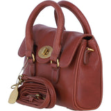 Exquisite Genuine Leather Small Shoulder X HaandBag for Women in Tan: L-37