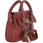Exquisite Genuine Leather Small Shoulder X HaandBag for Women in Tan: L-37