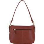 Women’s Genuine Leather Flapover Crossbody X Shoulder Bag in Tan: L-35